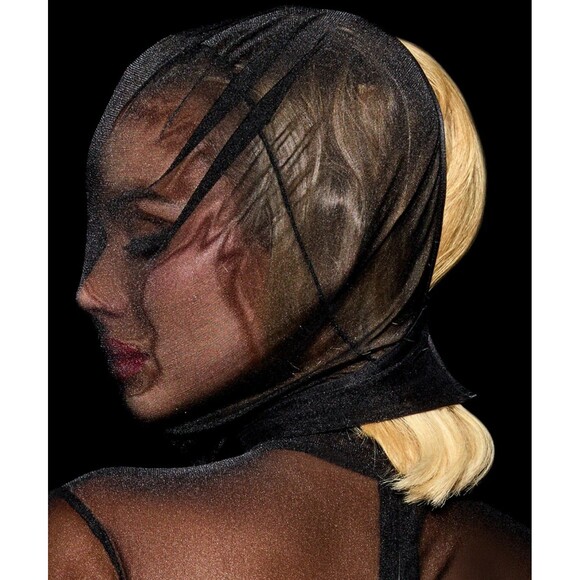 Honey Birdette Sumi Black Full Coverage Mesh Sheer Headpiece BDSM Hood, One Size - Picture 6 of 6